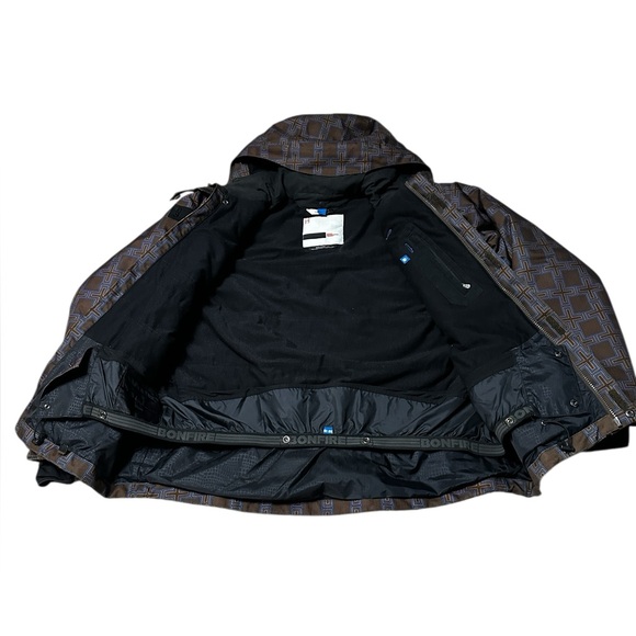 Bonfire Snowboard Ski Jacket Men’s Large Insulated Hooded Geometric - Picture 5 of 11